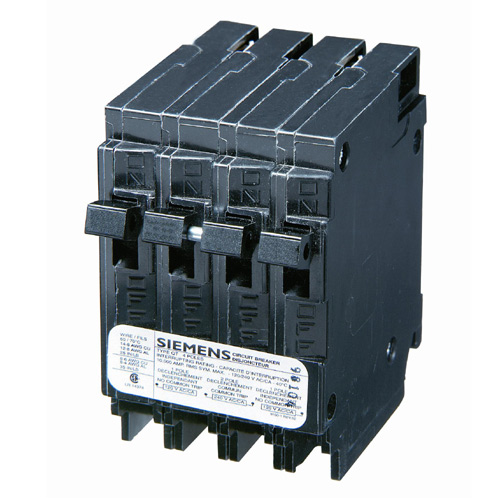 Siemens Q21540CTNC Circuit Breaker, 120/240V AC, 2x15A Single Pole 1x40A 2 Pole