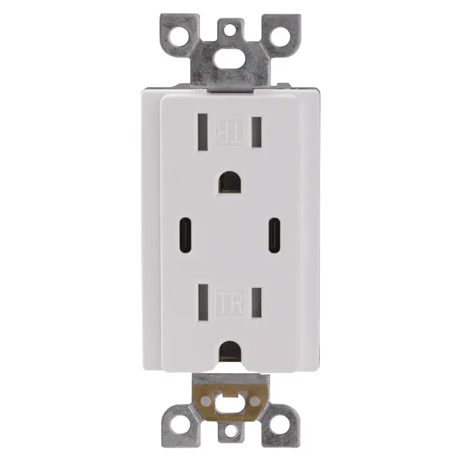 Votatec USB Charger & Duplex Receptacle (TR) TYPE C+C – 15A