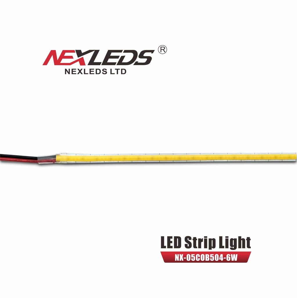 Nexleds [3K] LED 5MM COB TAPE LIGHT 504 chips/m [5 meter reel] - 6W/M, 3000K (NX-05COB504-6W-IP20-3K)