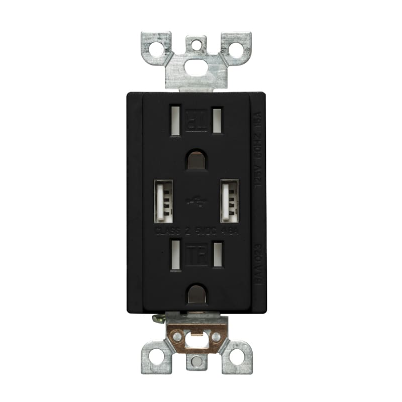[BAA-023 /BK] Votatec BAA-023 Tamper Resistant USB Charger & Duplex Receptacle (Black)
