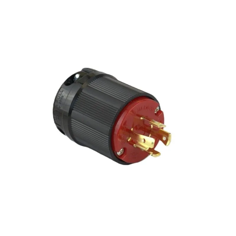 [L16-20P] Twisting Male Plug - 20A, 3 Phase Wye 480V, 2-Pole 3-Wire Grounding, Red Nylon