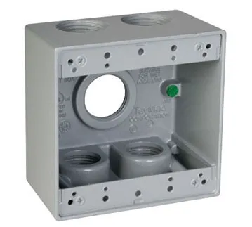 DB5100S 2G WP Box (5) 1inch Holes Gray