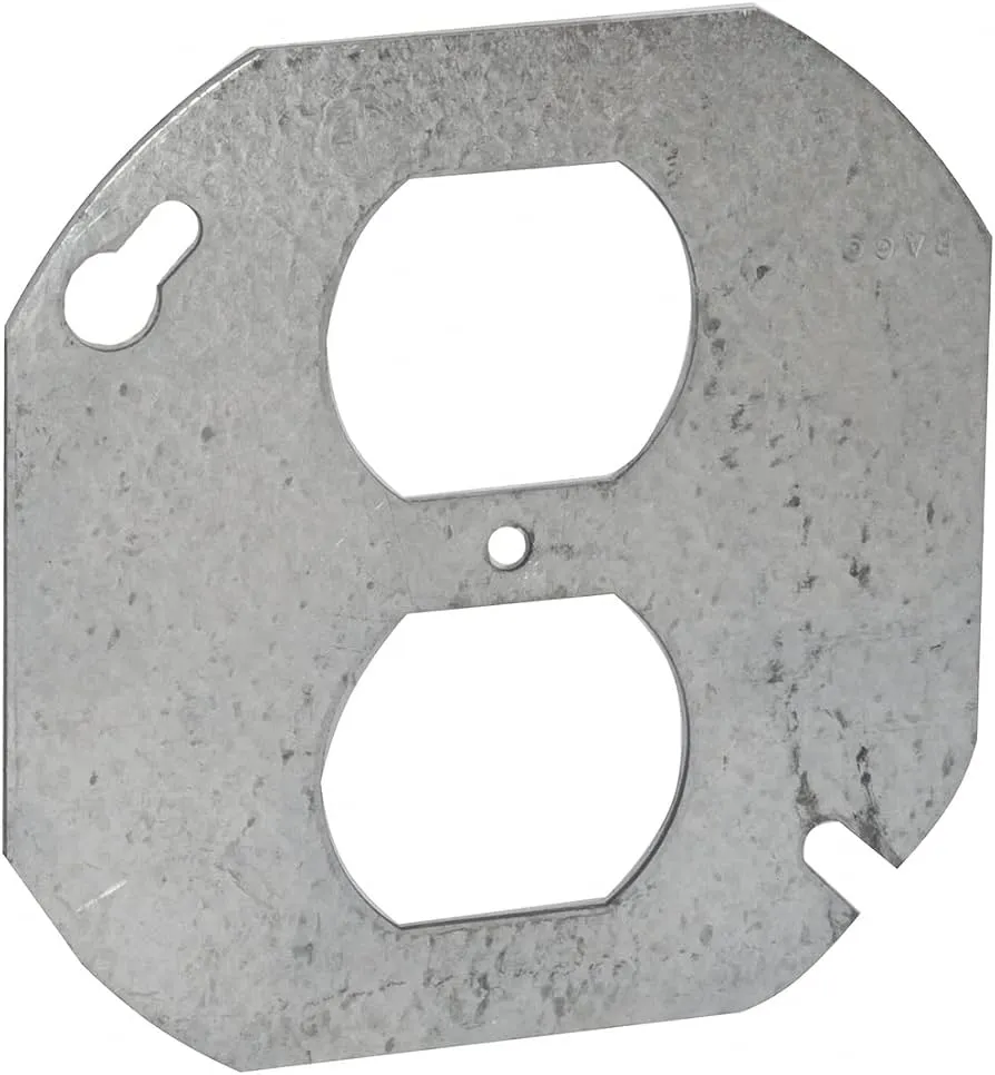 4" Round Cover, Single Receptacle