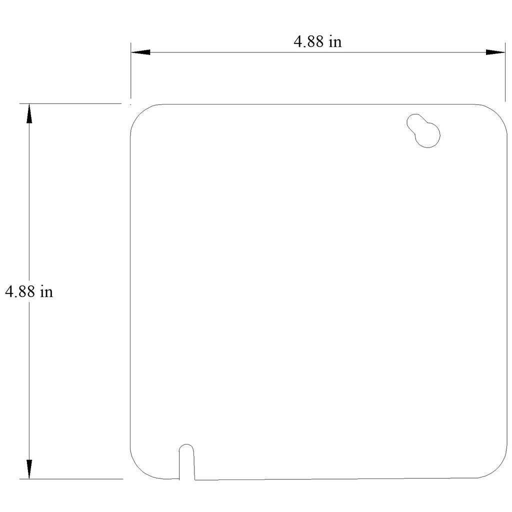4-11/16" Square Cover, 1/2" Knockout