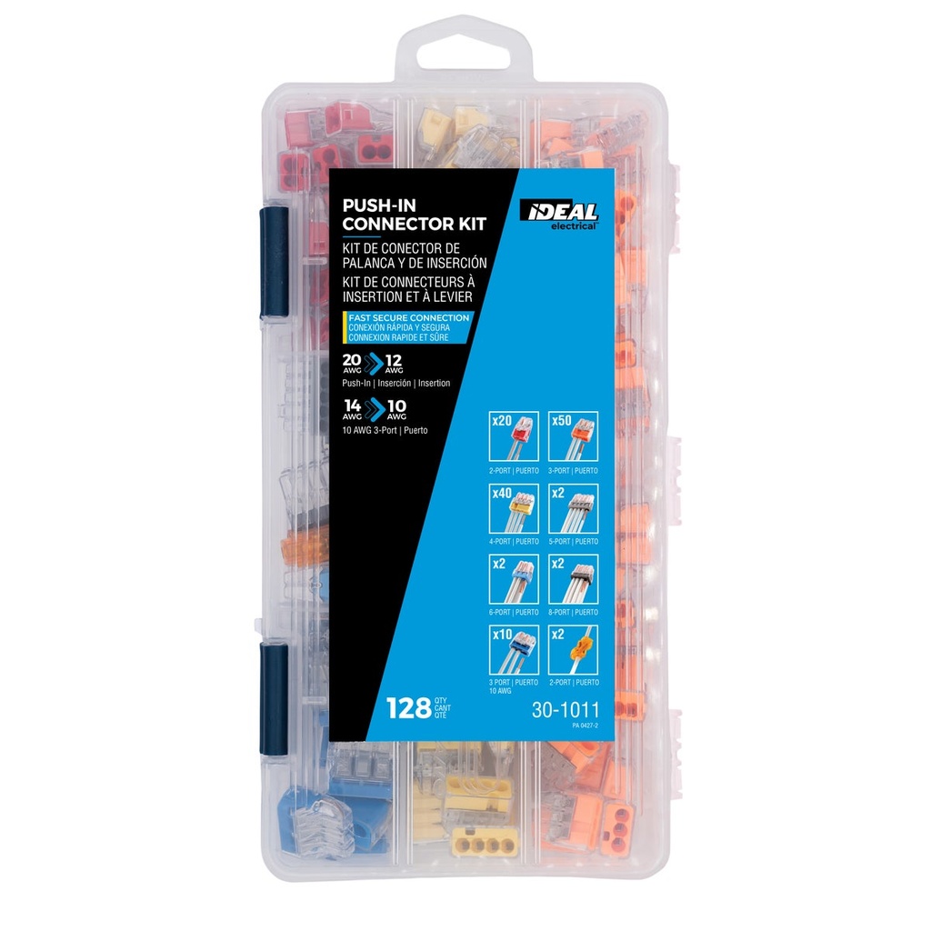 In-Sure® Push-In Wire Connectors, 128-Piece Kit