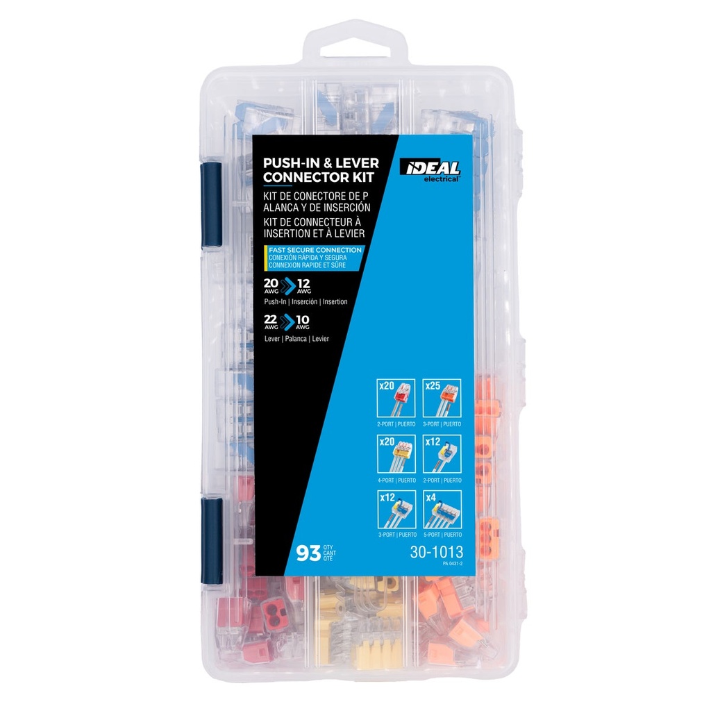 [30-1013] In-Sure® Lever and Push-In Wire Connectors, 93-Piece Kit
