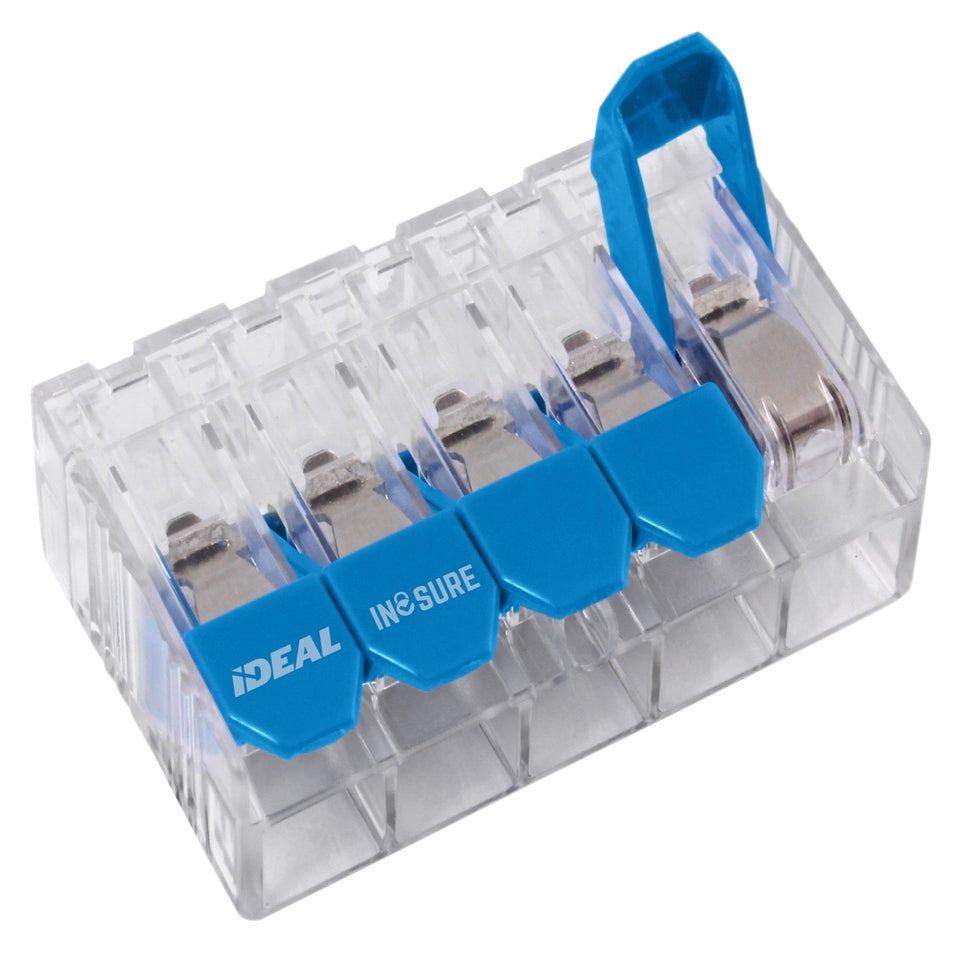 [30-16L35] In-Sure® Lever Wire Connectors, 10 AWG, 5-Port, Box of 500