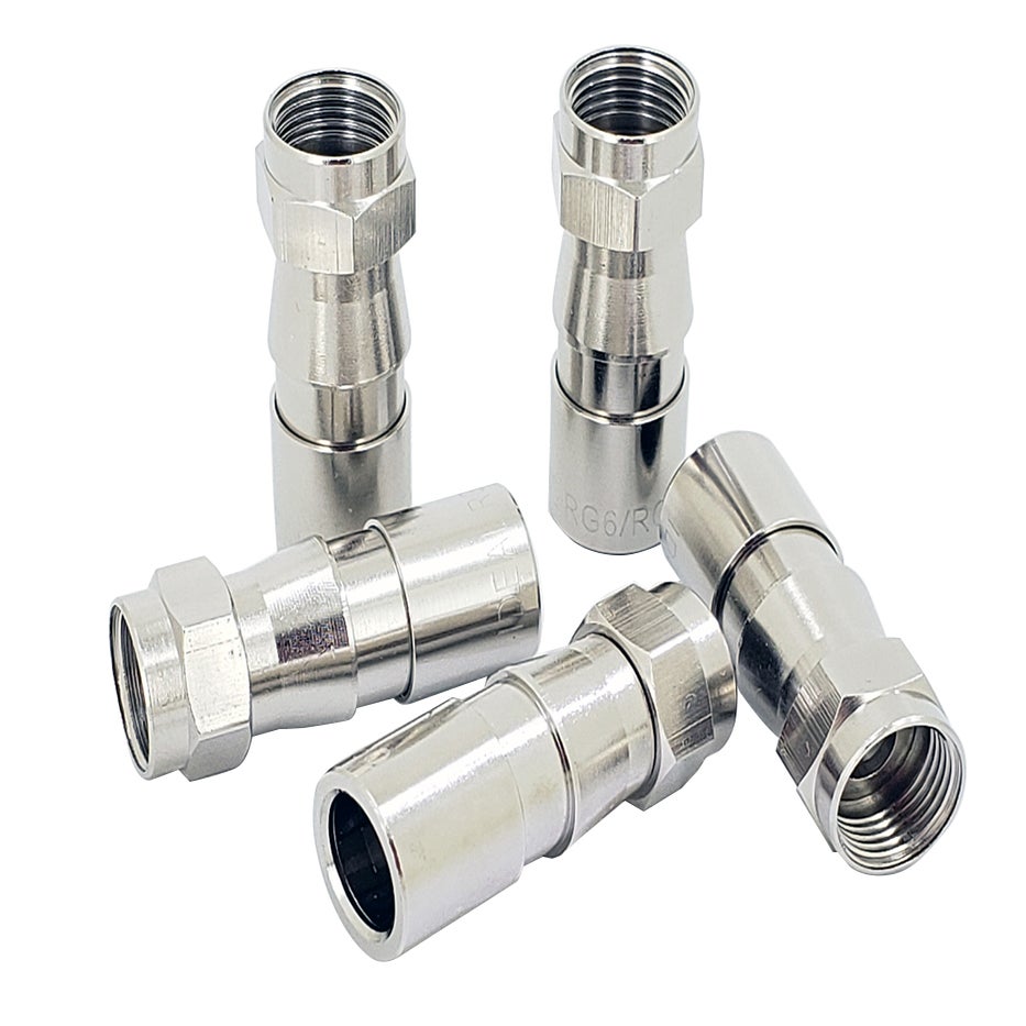 [92-642] Z6F F Compression Connectors, RG-6/6Q, Card of 10