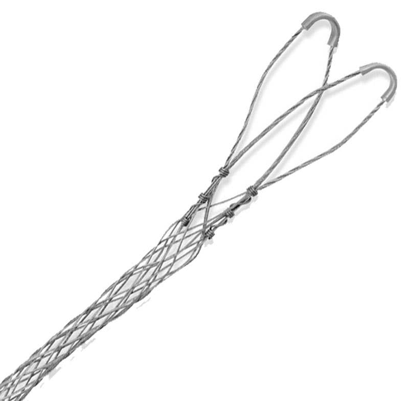 [2401-008] Stainless Steel Standard Mesh Grip - Closed Mesh - Double Eye - 2.00" - 2.50" Cable Range