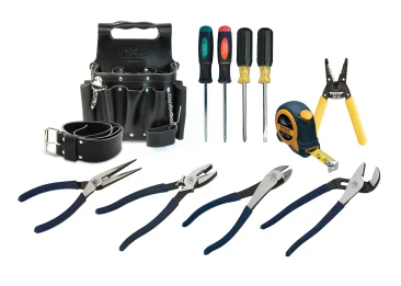 [10-459BLKB] 12-Piece Apprentice Tool Kit w/Belt, Premium Black Leather