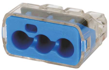 [30-1039J] In-Sure® Push-In Wire Connectors, Model 39 3-Port Blue 30 Amp, Jar of 150