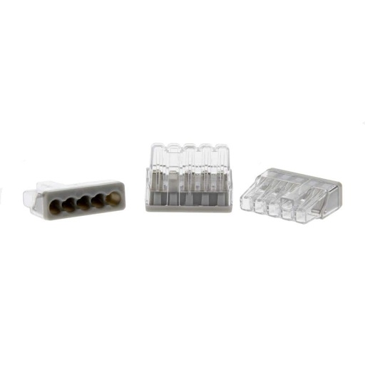 [30-1087J] In-Sure® Push-In Wire Connectors, Model 87 5-Port Grey, Jar of 200