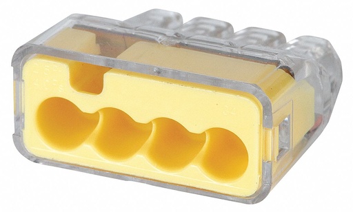 [30-1634] In-Sure® Push-In Wire Connectors, Model 34 4-Port Yellow, Box of 5,000
