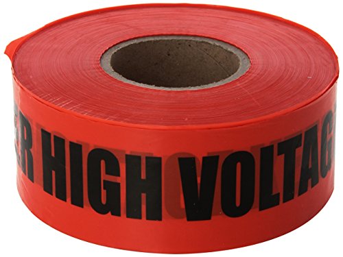 [42-052] Barricade Tape, "Danger High Voltage Keep Out", Red, 3" x 1,000'