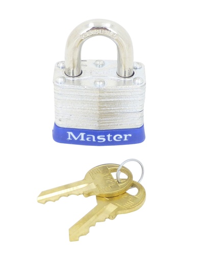 [44-900] Steel Padlock, 3/4" Shackle, Blue Bumper