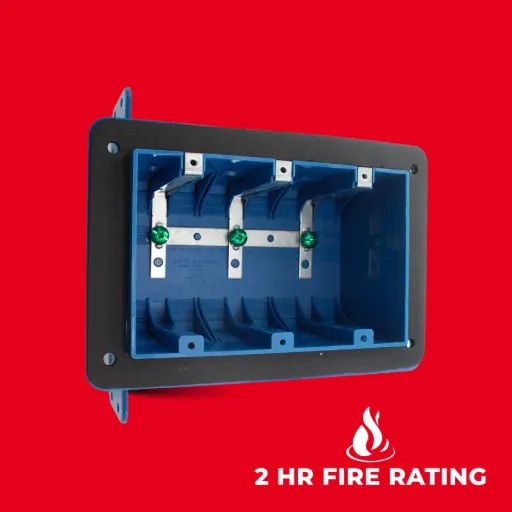 [WPB03-FR] Three Gang Insulated Vapour Proof Non-metallic Switch and Outlet Box | PB03VB