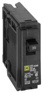 [HOM120] Square D HOM120 Homeline 20 Amp SinglePole Circuit Breaker