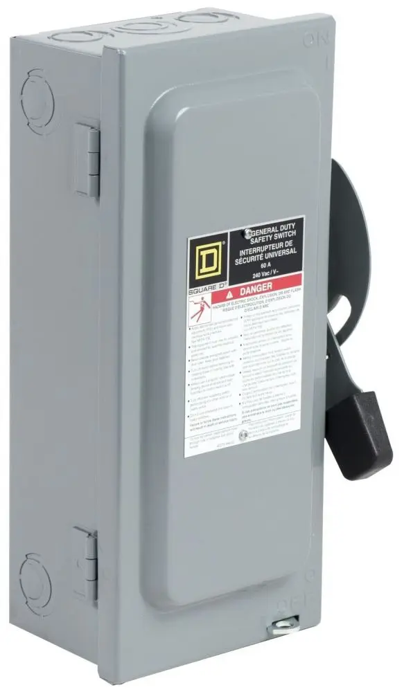 Square D Safety Switch Fusible General Duty 240V 60A 2P Nema1 CD222N ...