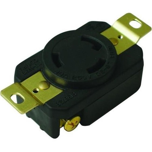 [89741] Morris Products 89741 Twist Lock Wall Mount Receptacles - 2 Pole  3 Wire  30A 250V