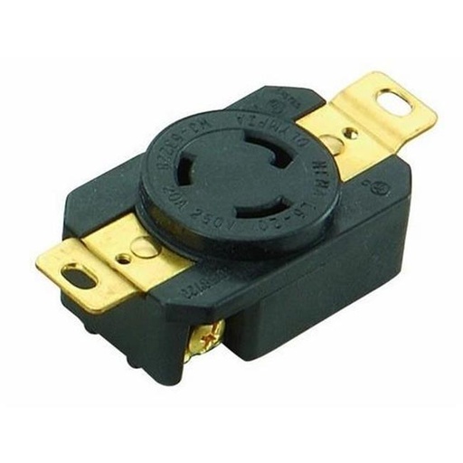 [89738] Morris Products 89738 Twist Lock Wall Mount Receptacles - 2 Pole  3 Wire  20A 250V