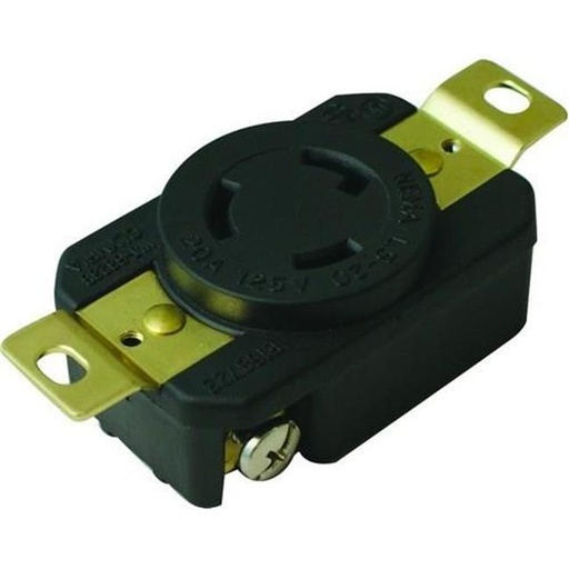 [89739] Morris Products 89739 Twist Lock Wall Mount Receptacles - 2 Pole  3 Wire  20A 125V