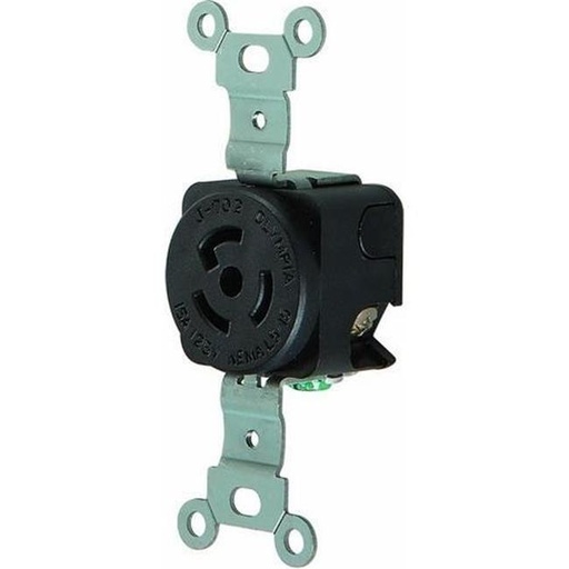 [89736] Morris Products 89736 Twist Lock Wall Mount Receptacles - 2 Pole  3 Wire  15A 125V