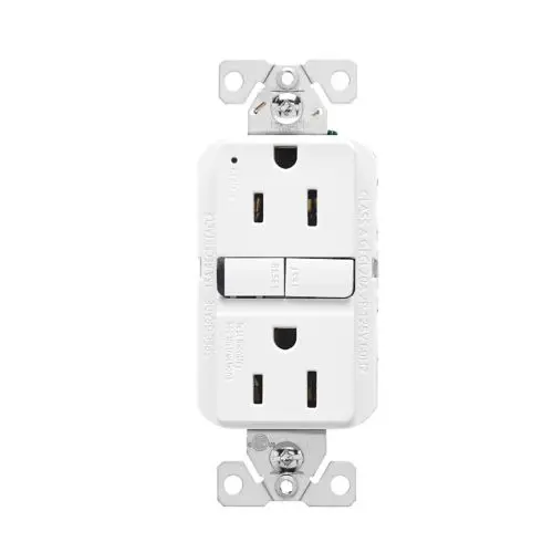 [GFH15W] Eaton Wiring 15A Slim GFCI Receptacle, Hospital Grade, 125V, White