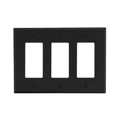[PJ263BK] Eaton 3 Gang Wall Plate Black | PJ263B