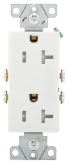 [TR130W] Eaton Copper Industries TR1307W-BOX 20Amp 125V 2-Pole/3-Wire NEMA 5-20 Tamper Resistant Decorator Duplex Receptacle - Side Wire Only, White