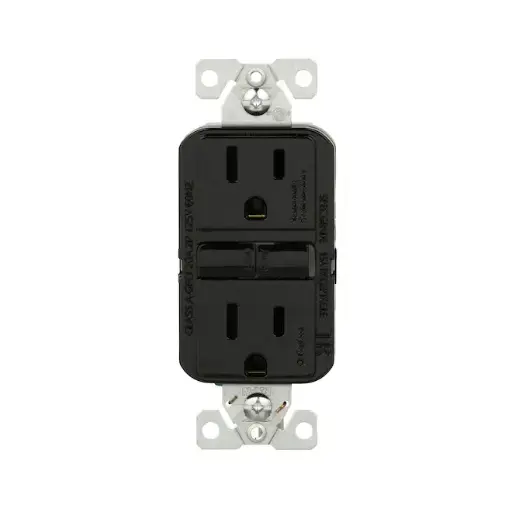 [TRGF15BK] Eaton Cooper Wiring Devices Eaton TRGF15BK GFCI Self-Test 15A -125V Tamper Resistant Duplex Receptacle Slim Design, Black
