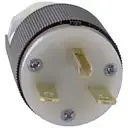 [HBL5666C] Straight blade plug, 6-15P, 15 A, 250V AC, black/white, 2 poles