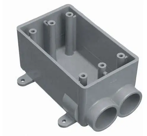[FSS15] Weatherproof Box, FSS Type, 1 Gang, (2) 3/4" Outlets, 2" Deep, Non-Metallic
