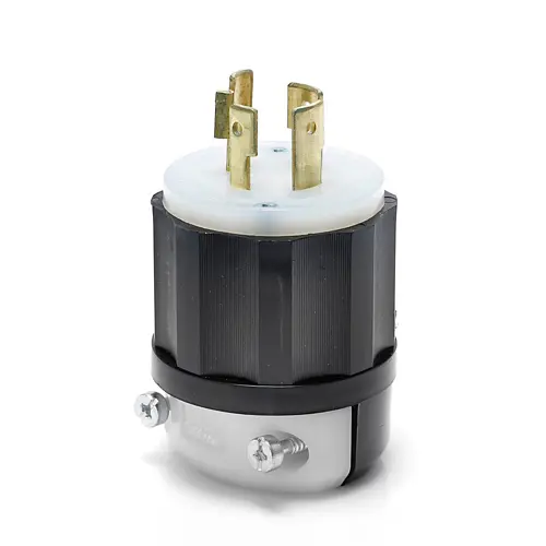 [2421] Leviton 20 Amp, 250 Volt 3-Phase, NEMA L15-20P, 3P, 4W, Locking Plug, Industrial Grade, Grounding, 2421, Black-White