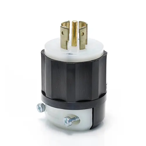 [2511] Locking Plug, 20 Amp, 120/208 Volt, Industrial Grade, Black & White