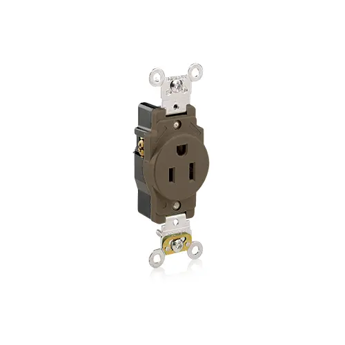 [5261] Leviton 15 Amp Single Receptacle/Outlet, Industrial Grade, Self-Grounding 5261