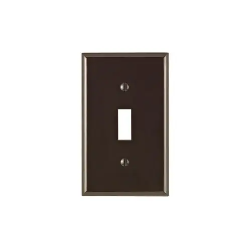 [80701] Leviton 1-Gang Toggle Switch Wallplate, Standard Size, Thermoplastic Nylon, Brown
