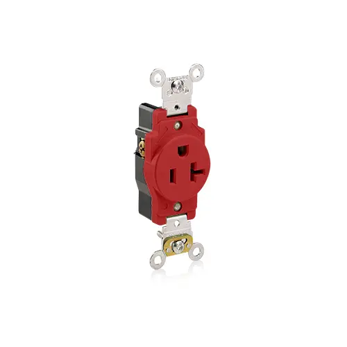 [5361-R] Leviton 20 Amp Single Receptacle/Outlet, Industrial Grade, Self-Grounding 5361-R