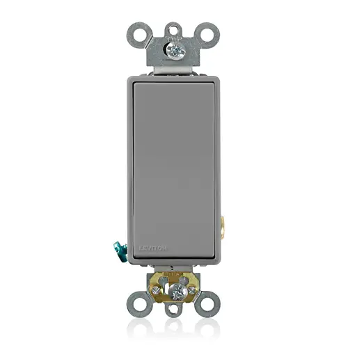 [5621-2GY] Leviton 20 Amp, Rocker Switch, Single-Pole, Quiet Switch, Commercial Spec Grade