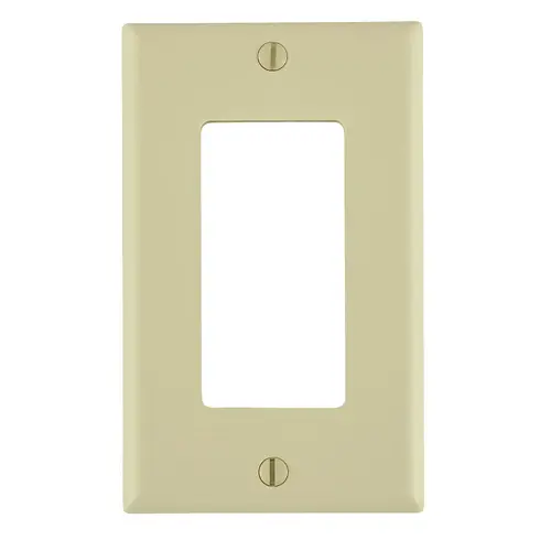 [80401-NI] Leviton 1-Gang Decora/GFCI Device Wall plate, Standard Size, Thermoplastic Nylon, Ivory 80401-NI