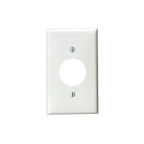 [80704-W] 1-Gang Single 1.406 Outlet/Receptacle Wallplate, Standard Size, Thermoplastic Nylon, White