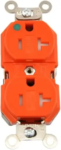 [8300-SGR] Leviton 20 Amp, 125 Volt, Extra Heavy Duty Hospital Grade, Duplex Receptacle, Tamper Resistant, Straight Blade, Self Grounding, 8300-SGR, Red