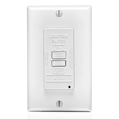 [AFRBF-W] Leviton 20 Amp, Blank Face AFCI with LED Indicator Light