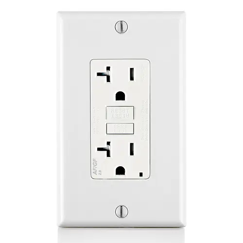 [AGTR2-W] Leviton 20 Amp, Self Test, Tamper-Resistant Dual-Function AFCI/GFCI Outlet with LED Indicator Light