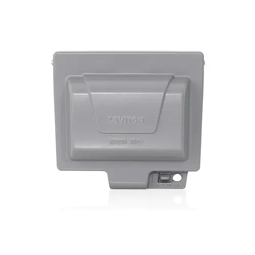 [IUM1H-GY] Leviton IUM1H-GY Extra Duty Outlet Hood 1-Gang GFCI or Duplex Receptacle or Single Receptacle Horizontal Mount
