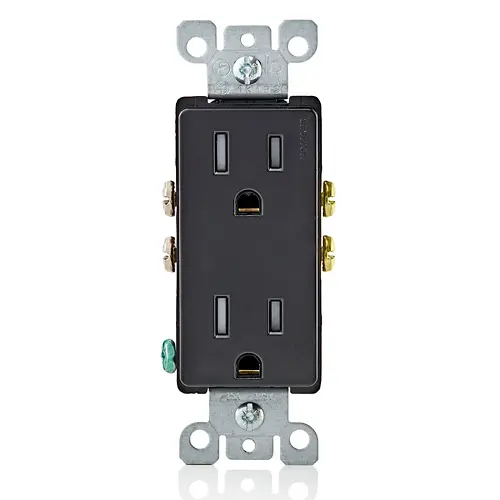 [T5325-E] Leviton 15 Amp Decora Tamper-Resistant Duplex Outlet/Receptacle, Grounding, Black