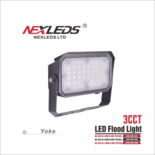 [NXSFLL-13-100W-H-MV-TCP] Nexleds LED flood light Knuckle mount - 60W/80W/100W, 3CCT (NXSFLL-13-100W-H-MV-TCP)