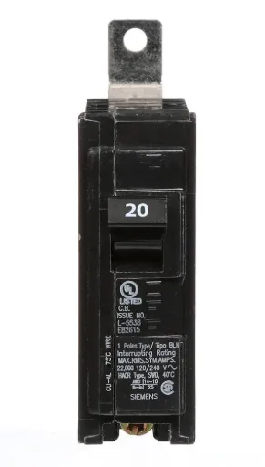 [B120H] Siemens B120H 20A 1-Pole 22kA Bolt-On Circuit Breaker