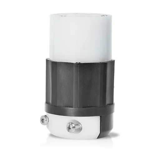 [2343] Leviton Locking Connector, 20 Amp, 480 Volt, Industrial Grade, Black & White 2343