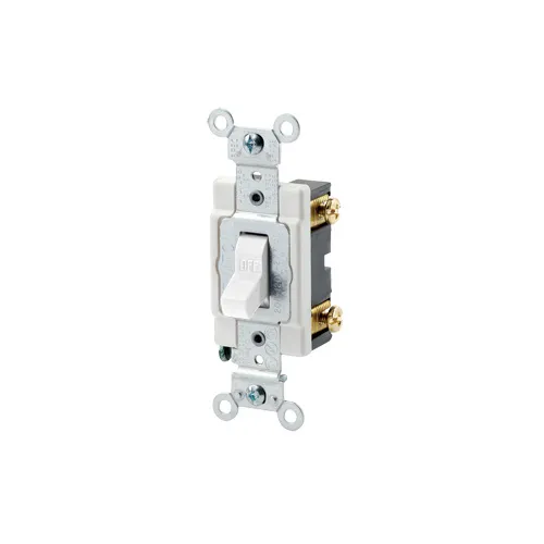 [CSB1-15W] Leviton 15 Amp, Toggle Switch, Single-Pole, Quiet Switch, Commercial Spec Grade CSB1-15W