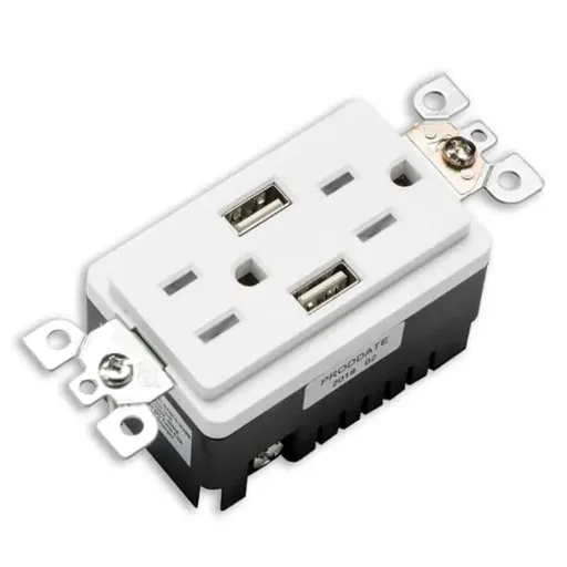 [BAA-023D /WH] Votatec BAA-023D-WH 20A Tamper Resistant USB Charger & Duplex Receptacle